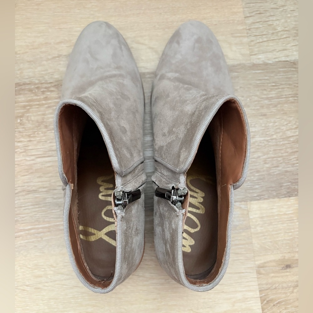 Sam Edelman Petty Ankle Booties with Almond Toe in Tan Suede - Picture 10 of 12